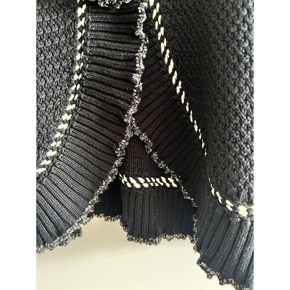 Ruby Road Sweater Cardigan-Women's Large/ Ex-Large- Black w/ Gold Trim - Picture 4 of 12